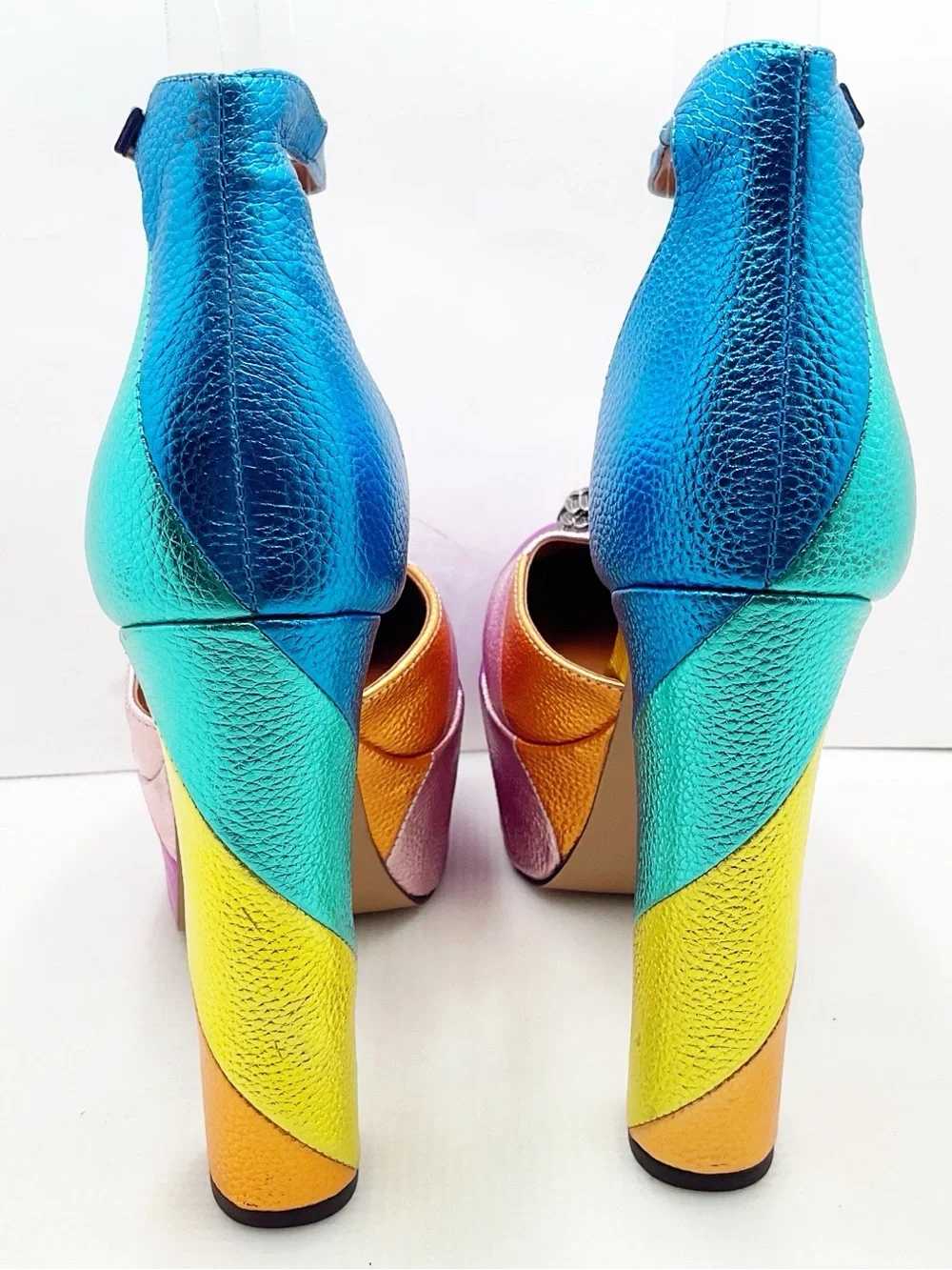 🆕{Kurt Geiger London} Kensington Leather Embellished High Heel Platform Pumps